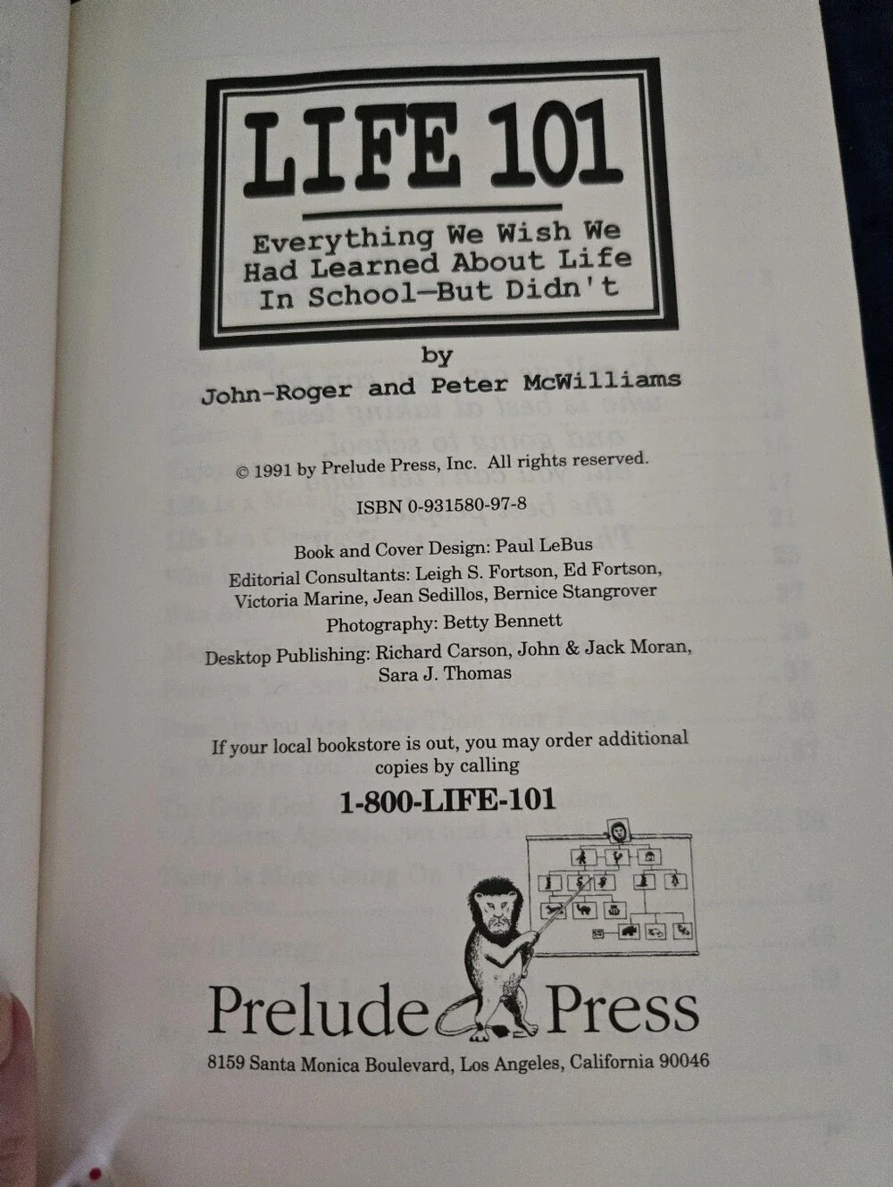 4/$15 Life 101 by John-Roger & Peter McWilliams 1991 New York Times Bestseller